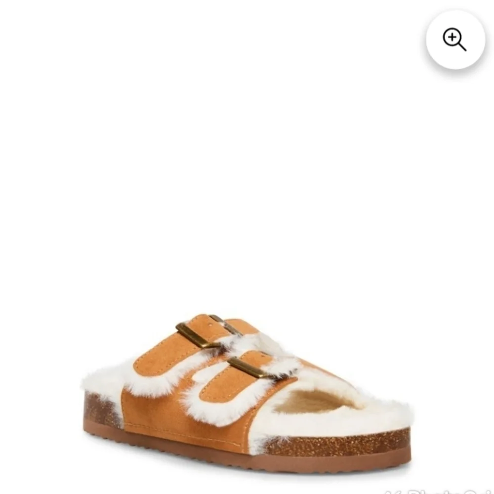NEW Steve Madden Cognag Faux fur lined sandal